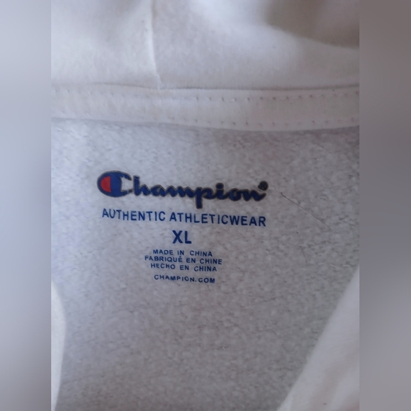 Champion White Pull Over Hooded Sweatshirt Hoodie Size XL Youth Girls - Picture 6 of 6